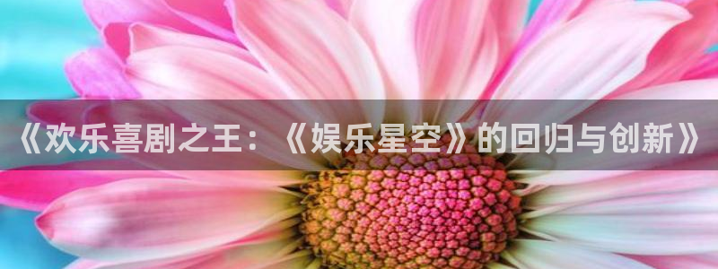 摩臣5平台体育凯捷平台主管：《欢乐喜剧之王：《娱乐星空》的回归与创新》